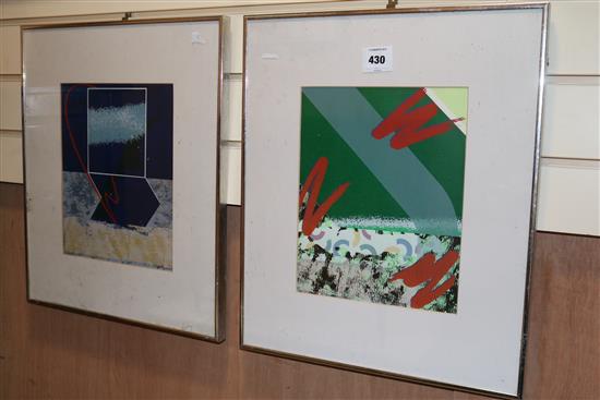 Paul Ryan, two colour prints, Untitled, 29 x 23cm.